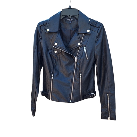 Romeo & Juliet Couture Jackets & Blazers - Romeo Juliet Leather Biker Jacket Moto Edgy Black Punk Rock Indie NEW Womens S
